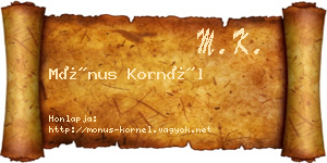 Mónus Kornél névjegykártya