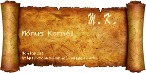Mónus Kornél névjegykártya